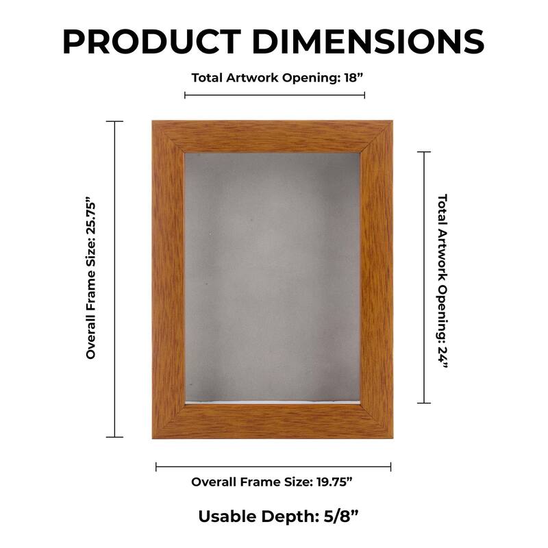 18x24 Shadow Box Frame Light Brown Wood Bed Bath & Beyond 38793495